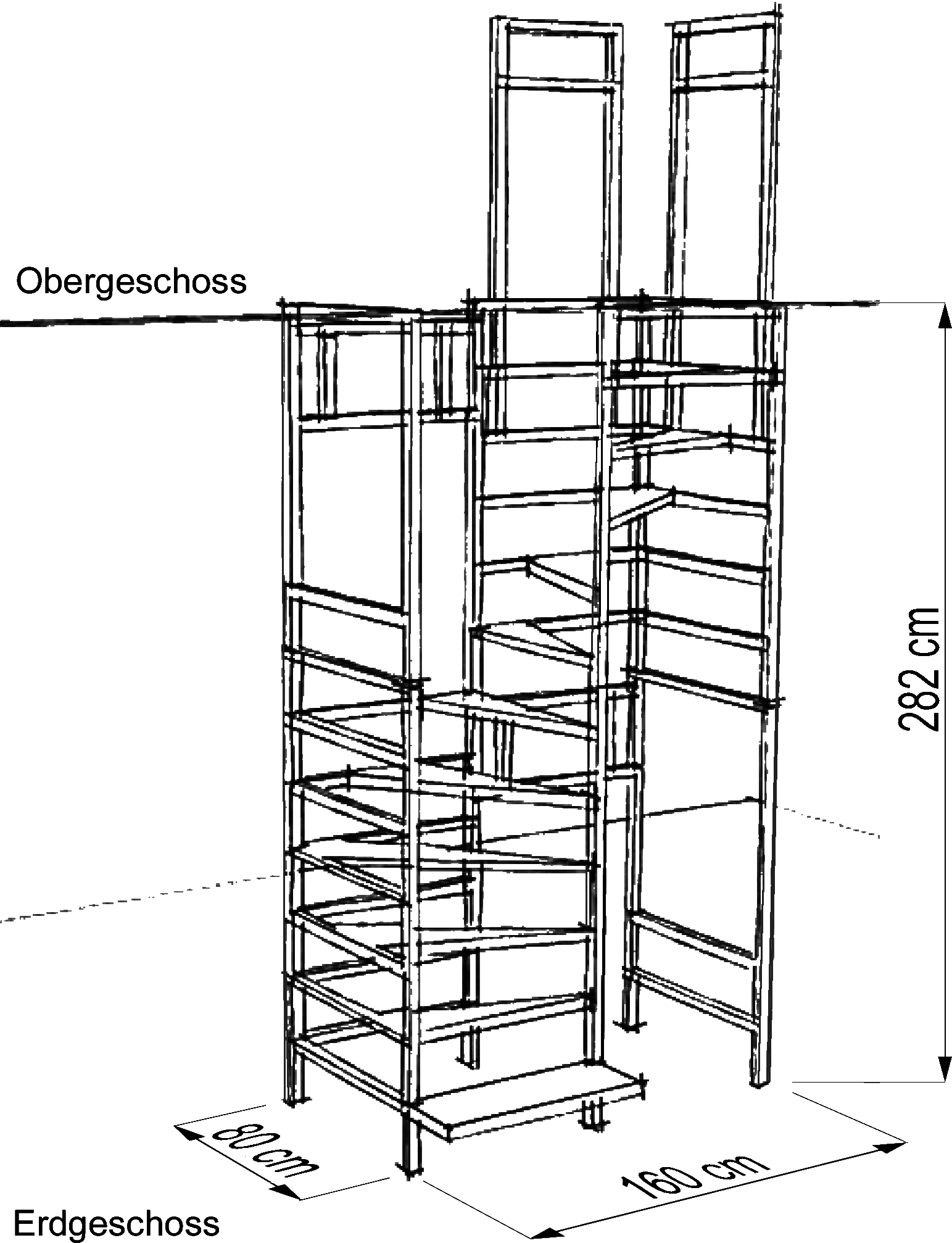 Maße der Bautreppe